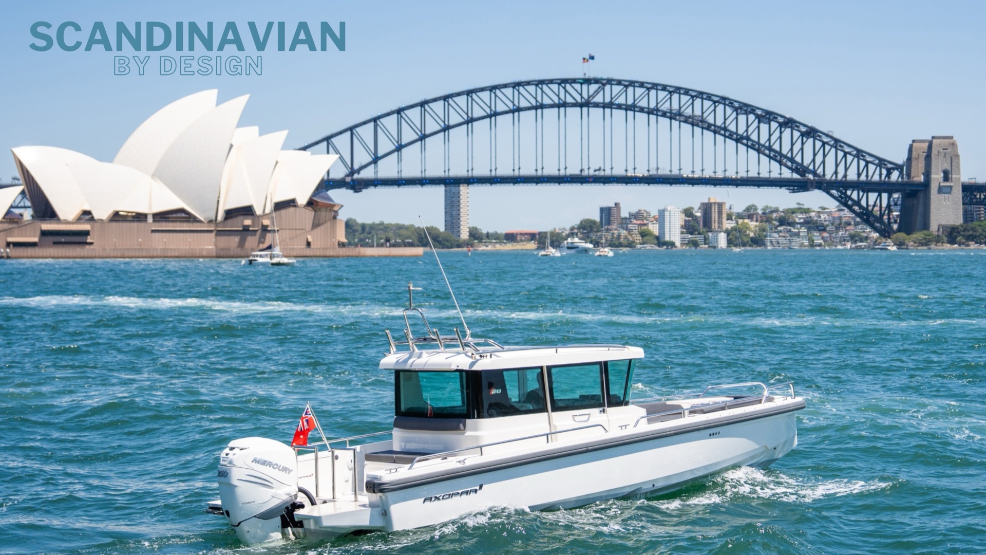 Wavii fleet - Axopar 28 cruising Sydney Harbour